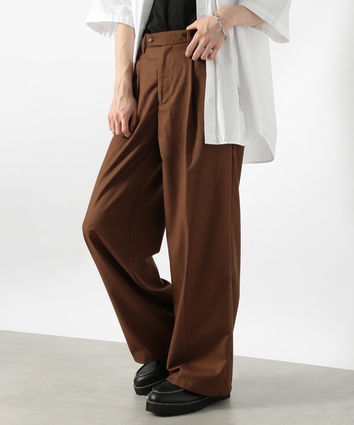 SETUP7（セットアップセブン）の「【SETUP7】オーバーワイドタックスラックスパンツ SCCH364（スラックス・メンズ・ブラック/ブラウン・M/L/XL）」の16枚目の写真