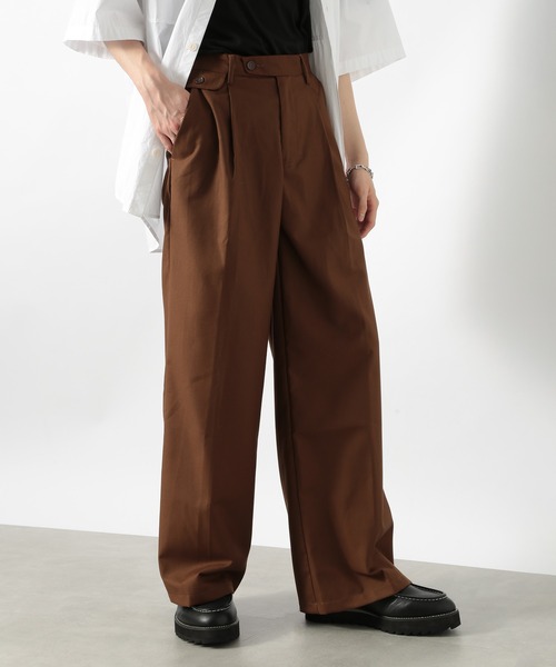 SETUP7（セットアップセブン）の「【SETUP7】オーバーワイドタックスラックスパンツ SCCH364（スラックス・メンズ・ブラック/ブラウン・M/L/XL）」の15枚目の写真