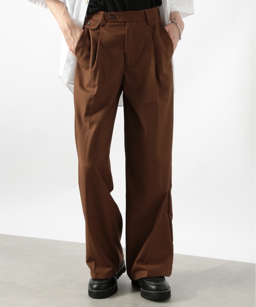 SETUP7（セットアップセブン）の「【SETUP7】オーバーワイドタックスラックスパンツ SCCH364（スラックス・メンズ・ブラック/ブラウン・M/L/XL）」の17枚目の写真
