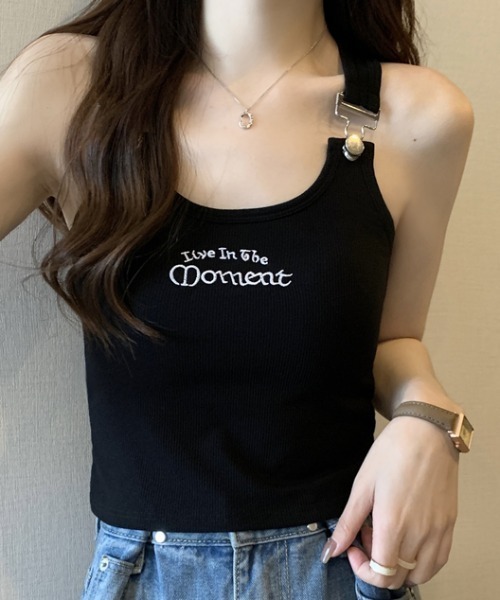 刺繍入りサスペンダータンクトップ（タンクトップ）｜Vipoa（ヴィポア