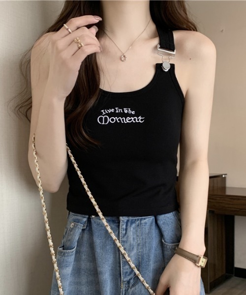 刺繍入りサスペンダータンクトップ（タンクトップ）｜Vipoa