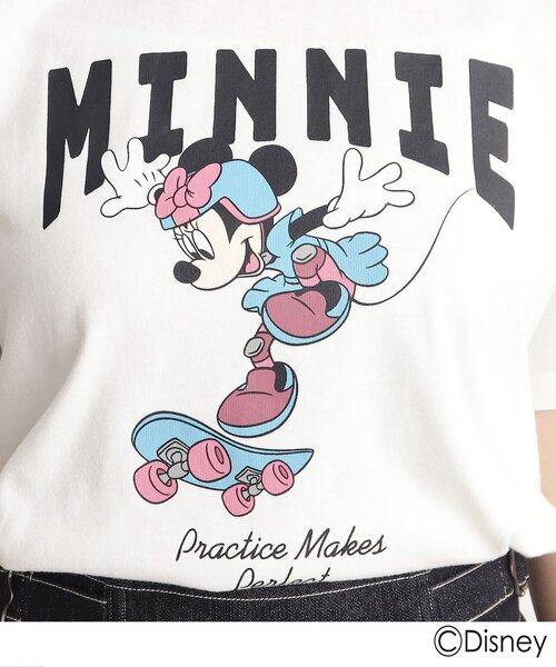 Disney(ディズニー)の「◆【ミッキーマウス&ミニーマウス】みんなでお揃い_Tシャツ(Tシャツ/カットソー・レディース・アイボリー系/チャコール・12/13)」の6枚目の写真