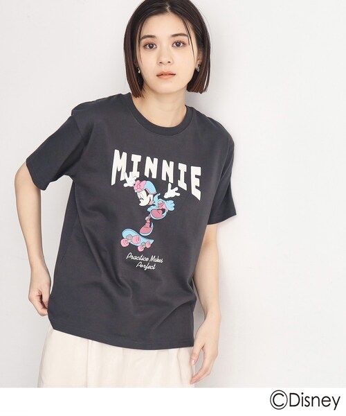 Disney(ディズニー)の「◆【ミッキーマウス&ミニーマウス】みんなでお揃い_Tシャツ(Tシャツ/カットソー・レディース・アイボリー系/チャコール・12/13)」の5枚目の写真