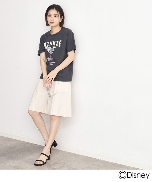 Disney(ディズニー)の「◆【ミッキーマウス&ミニーマウス】みんなでお揃い_Tシャツ(Tシャツ/カットソー・レディース・アイボリー系/チャコール・12/13)」の4枚目の写真