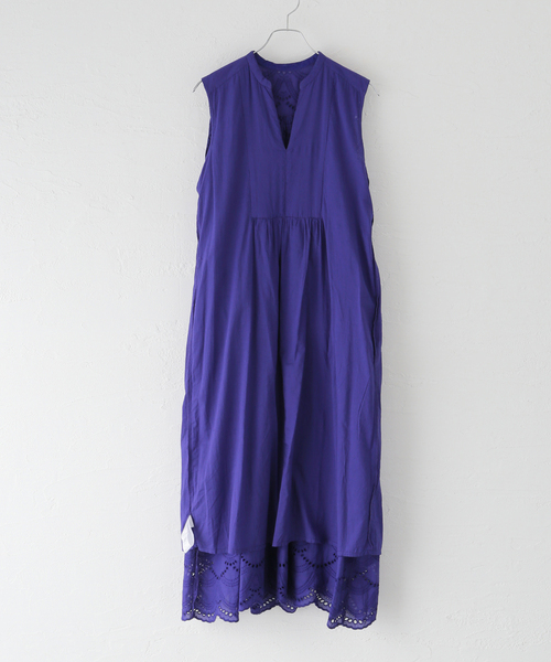 ヌキテパ　Cotton Voile Dot Shirts Dress COTTON VOILE DOT HEMLA NO SLEEVE