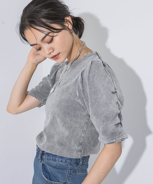 JEANASIS(ジーナシス)の「パワショルブリーチプルオーバーSS/137568(Tシャツ/カットソー・レディース・オフホワイト/ブラック/グレー・FREE)」の16枚目の写真