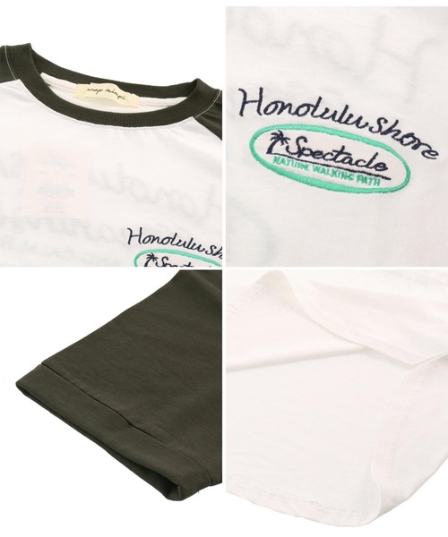 anap mimpi（アナップミンピ）の「メッセージ刺繍 ラグラン 配色 コットン ビッグTシャツ 半（Tシャツ/カットソー・レディース・ダークグレー/ブラック・FREE）」の21枚目の写真