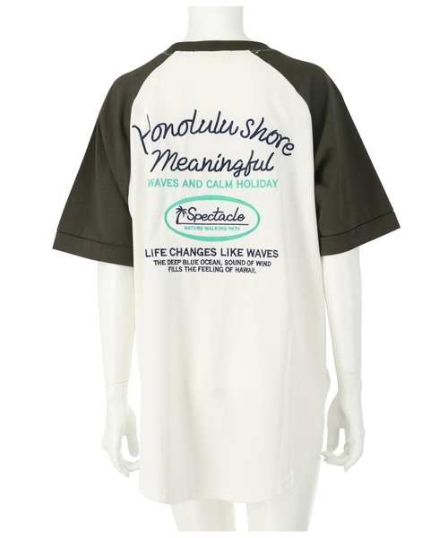 anap mimpi（アナップミンピ）の「メッセージ刺繍 ラグラン 配色 コットン ビッグTシャツ 半（Tシャツ/カットソー・レディース・ダークグレー/ブラック・FREE）」の19枚目の写真