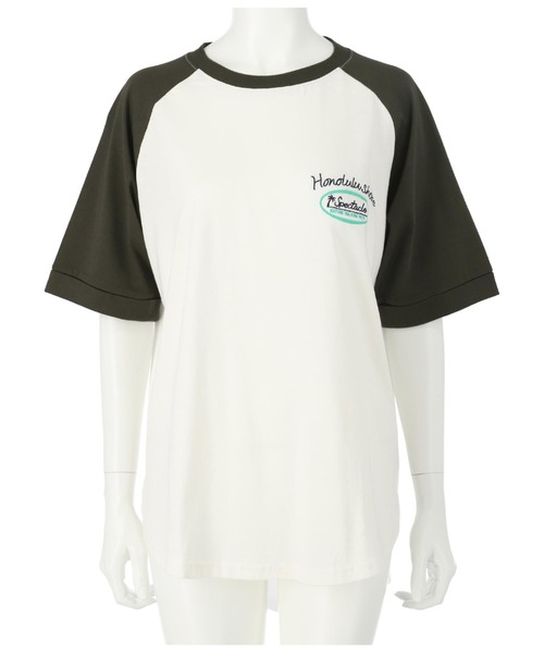 anap mimpi（アナップミンピ）の「メッセージ刺繍 ラグラン 配色 コットン ビッグTシャツ 半（Tシャツ/カットソー・レディース・ダークグレー/ブラック・FREE）」の17枚目の写真