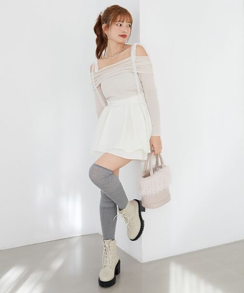 MAJESTIC LEGON(マジェスティックレゴン)の「レースアップショートブーツ(ブーツ・レディース・ブラウン/アイボリー/ブラック・X-LARGE/LARGE/MEDIUM/SMALL)」の5枚目の写真