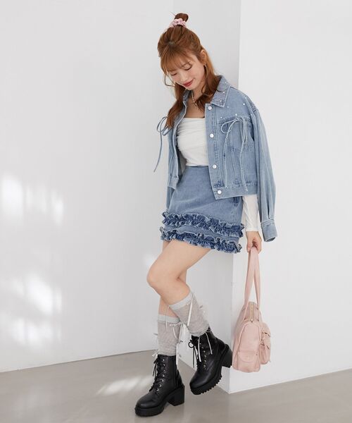 MAJESTIC LEGON(マジェスティックレゴン)の「レースアップショートブーツ(ブーツ・レディース・ブラウン/アイボリー/ブラック・X-LARGE/LARGE/MEDIUM/SMALL)」の21枚目の写真