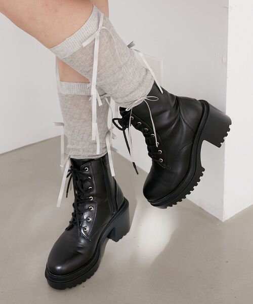 MAJESTIC LEGON(マジェスティックレゴン)の「レースアップショートブーツ(ブーツ・レディース・ブラウン/アイボリー/ブラック・X-LARGE/LARGE/MEDIUM/SMALL)」の22枚目の写真