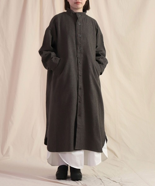 【セール】[Brocante / ブロカント] コットンツィード千鳥 アルメワンピース（ワンピース）｜Brocante（ブロカント）