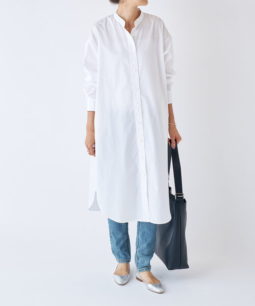 3未使用級　ビアズリー　BEARDSLEY　コットンコード　シャツワンピース　白 BEARDSLEY - 3未使用級 ビアズリー BEARDSLEY コットンコード