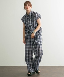 KBF | フロントタックシアーチェックパンツ(その他パンツ)