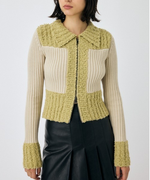 MOUSSY（マウジー）の「MIX PATTERN ZIP UP POLO CD（カーディガン