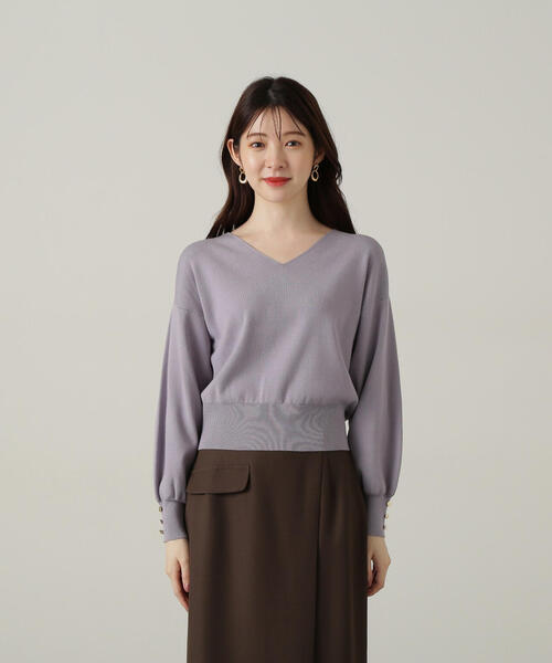 PROPORTION BODY DRESSING（プロポーションボディドレッシング）の「Ｖネックドルマン総針ニット / 1214270902（ニット/セーター・レディース・グレー/オフホワイト/ブルー・SMALL/MEDIUM）」の19枚目の写真