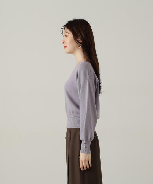 PROPORTION BODY DRESSING（プロポーションボディドレッシング）の「Ｖネックドルマン総針ニット / 1214270902（ニット/セーター・レディース・グレー/オフホワイト/ブルー・SMALL/MEDIUM）」の18枚目の写真