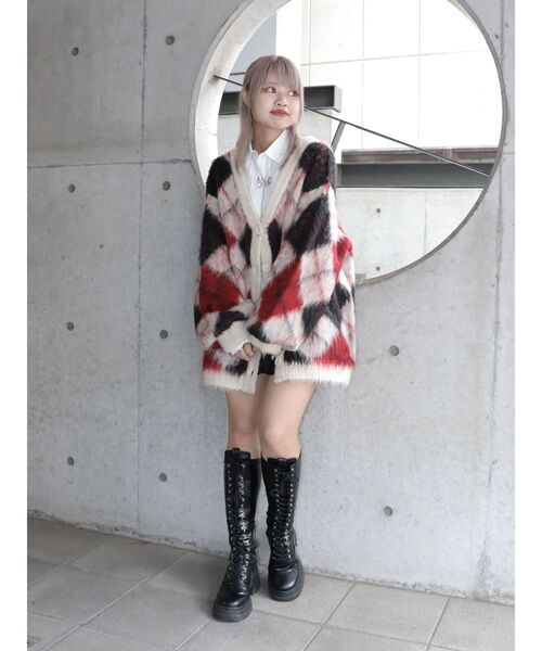 jouetie（ジュエティ）の「パターンモヘアライクルーズニット