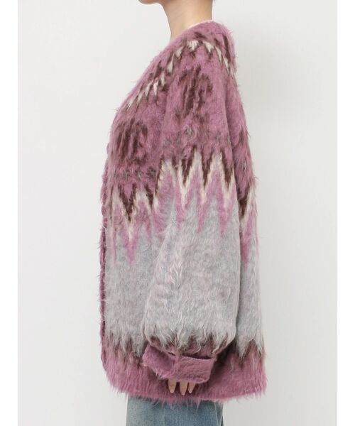 jouetie（ジュエティ）の「パターンモヘアライクルーズニットカーディガン（カーディガン/ボレロ・レディース・ブラック/ネイビー/ピンク/アイボリー・MEDIUM）」の9枚目の写真