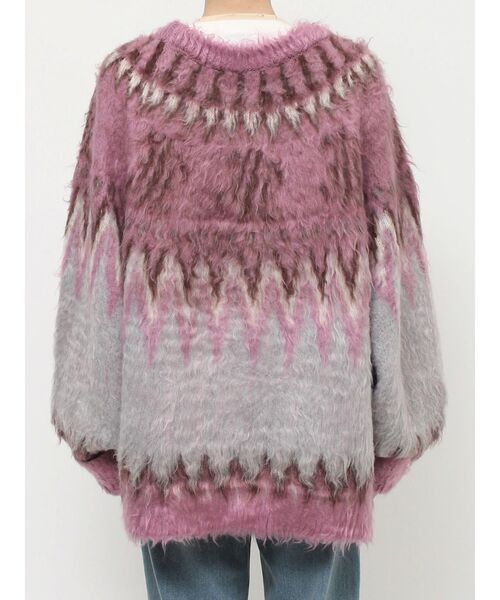 jouetie（ジュエティ）の「パターンモヘアライクルーズニットカーディガン（カーディガン/ボレロ・レディース・ブラック/ネイビー/ピンク/アイボリー・MEDIUM）」の8枚目の写真