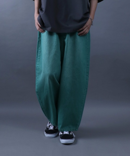 ANPAS（アンパス）の「Wide Tapered Color Denim Pants/ワイドテーパード カラーデニム パンツ ストリート スケーター（デニムパンツ・メンズ・パープル/ブラウン/グリーン/ブラック・M/L）」の18枚目の写真