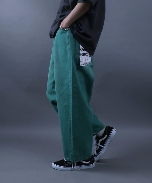 ANPAS（アンパス）の「Wide Tapered Color Denim Pants/ワイドテーパード カラーデニム パンツ ストリート スケーター（デニムパンツ・メンズ・パープル/ブラウン/グリーン/ブラック・M/L）」の20枚目の写真