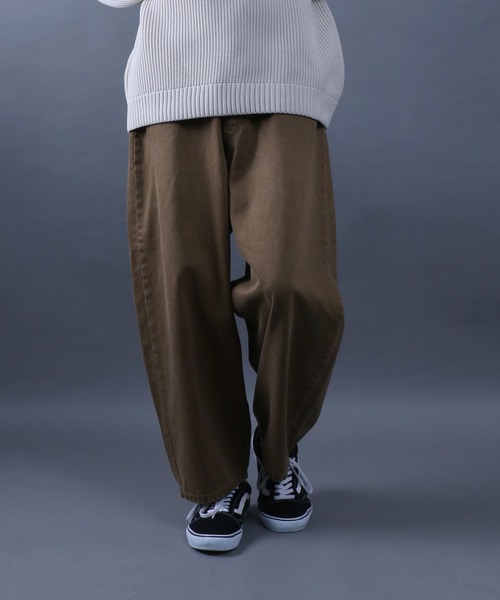 ANPAS（アンパス）の「Wide Tapered Color Denim Pants/ワイドテーパード カラーデニム パンツ ストリート スケーター（デニムパンツ・メンズ・パープル/ブラウン/グリーン/ブラック・M/L）」の12枚目の写真