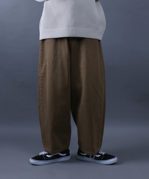 ANPAS（アンパス）の「Wide Tapered Color Denim Pants/ワイドテーパード カラーデニム パンツ ストリート スケーター（デニムパンツ・メンズ・パープル/ブラウン/グリーン/ブラック・M/L）」の11枚目の写真