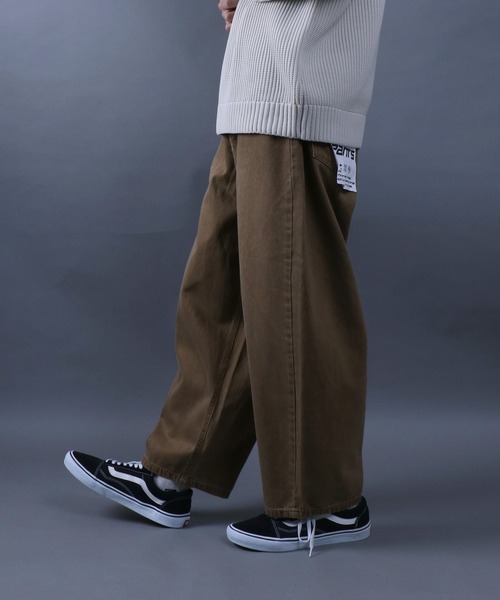 ANPAS（アンパス）の「Wide Tapered Color Denim Pants/ワイドテーパード カラーデニム パンツ ストリート スケーター（デニムパンツ・メンズ・パープル/ブラウン/グリーン/ブラック・M/L）」の14枚目の写真