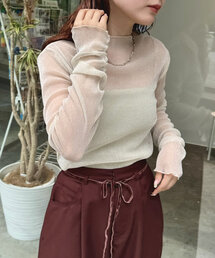 【インナーとしても一枚でも◎】ラメチュールプルオーバー