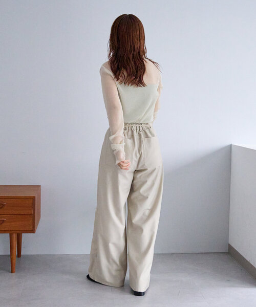 mystic（ミスティック）の「【インナーとしても一枚でも◎】ラメチュールプルオーバー（Tシャツ/カットソー・レディース・ベージュ/モカ/ブラック/グレー/ピンク・FREE）」の20枚目の写真