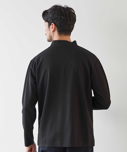 UNION STATION（ユニオンステーション）の「ポンチ モックネック ロンT（Tシャツ/カットソー・メンズ・ホワイト/ホワイト×ブラック/ブラック・M/L/LL）」の10枚目の写真