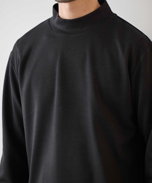 UNION STATION（ユニオンステーション）の「ポンチ モックネック ロンT（Tシャツ/カットソー・メンズ・ホワイト/ホワイト×ブラック/ブラック・M/L/LL）」の11枚目の写真