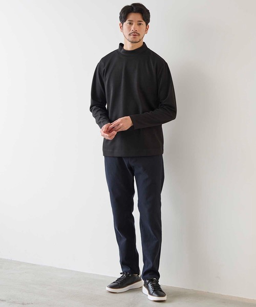 UNION STATION（ユニオンステーション）の「ポンチ モックネック ロンT（Tシャツ/カットソー・メンズ・ホワイト/ホワイト×ブラック/ブラック・M/L/LL）」の12枚目の写真