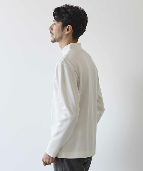 UNION STATION（ユニオンステーション）の「ポンチ モックネック ロンT（Tシャツ/カットソー・メンズ・ホワイト/ホワイト×ブラック/ブラック・M/L/LL）」の15枚目の写真