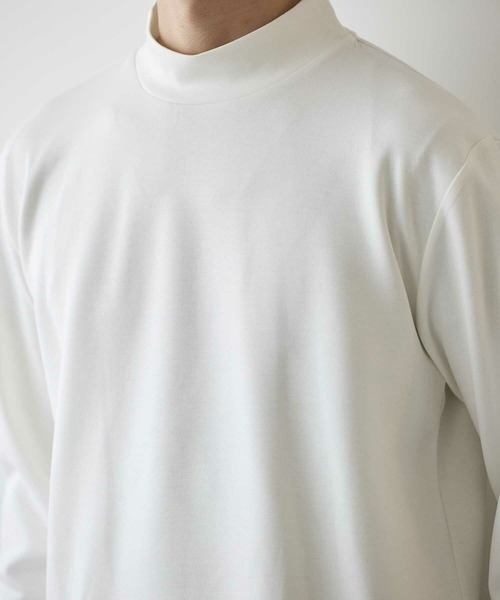UNION STATION（ユニオンステーション）の「ポンチ モックネック ロンT（Tシャツ/カットソー・メンズ・ホワイト/ホワイト×ブラック/ブラック・M/L/LL）」の16枚目の写真