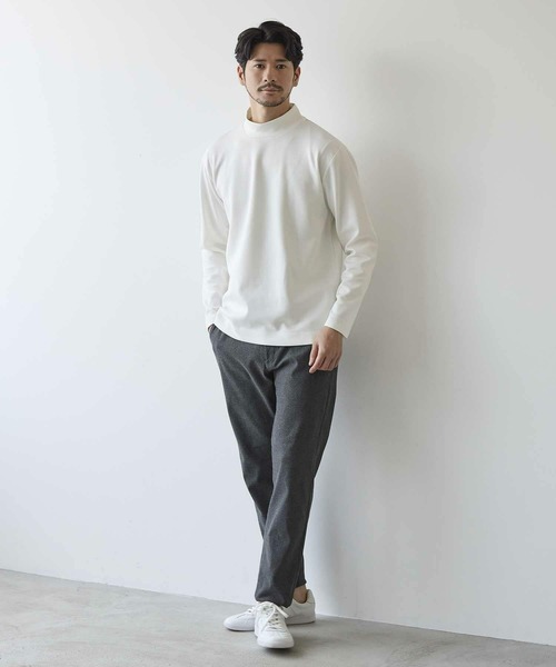 UNION STATION（ユニオンステーション）の「ポンチ モックネック ロンT（Tシャツ/カットソー・メンズ・ホワイト/ホワイト×ブラック/ブラック・M/L/LL）」の17枚目の写真