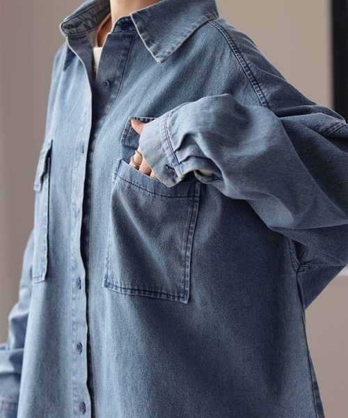 ブラウス シャツ 絶対理想デニムシャツ レディース HUG.U ブラウス シャツ 絶対理想デニムシャツ レディース