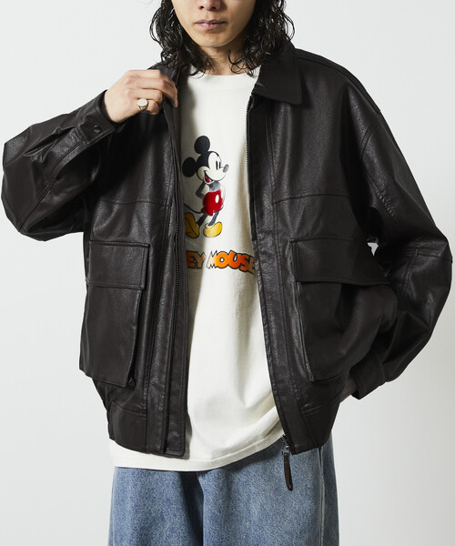 FREAK'S STORE/フリークスストア フェイクレザー ジップアップ