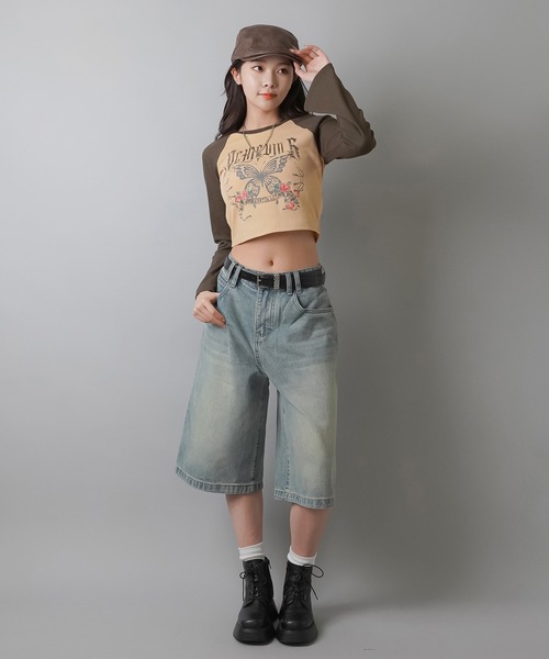 SPINNS（スピンズ）の「ウォッシュドデニムハーフパンツ ヴィンテージライク/S,M,L 3サイズ展開（デニムパンツ・レディース・ブルー/ブラック×イエロー/ブルー系その他・M/S/L）」の17枚目の写真