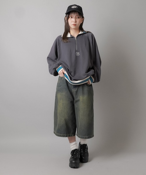 SPINNS（スピンズ）の「ウォッシュドデニムハーフパンツ