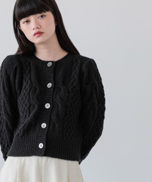 yuw | ウールブレンドケーブルカーディガン　 144125(カーディガン/ボレロ)