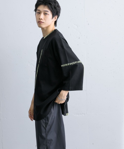 SENSE OF PLACE by URBAN RESEARCH（センスオブプレイスバイアーバンリサーチ）の「ハンドステッチルーズTシャツ（Tシャツ/カットソー・メンズ・ブラック/ネイビー/ホワイト・MEDIUM/LARGE）」の20枚目の写真