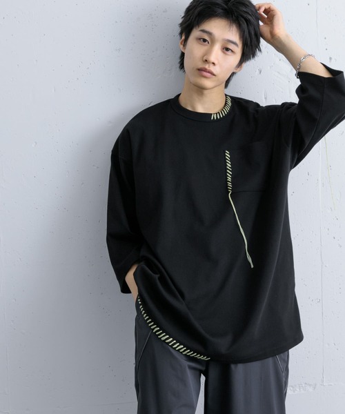 SENSE OF PLACE by URBAN RESEARCH（センスオブプレイスバイアーバンリサーチ）の「ハンドステッチルーズTシャツ（Tシャツ/カットソー・メンズ・ブラック/ネイビー/ホワイト・MEDIUM/LARGE）」の21枚目の写真