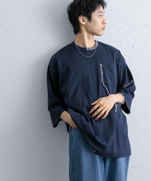 SENSE OF PLACE by URBAN RESEARCH（センスオブプレイスバイアーバンリサーチ）の「ハンドステッチルーズTシャツ（Tシャツ/カットソー・メンズ・ブラック/ネイビー/ホワイト・MEDIUM/LARGE）」の14枚目の写真