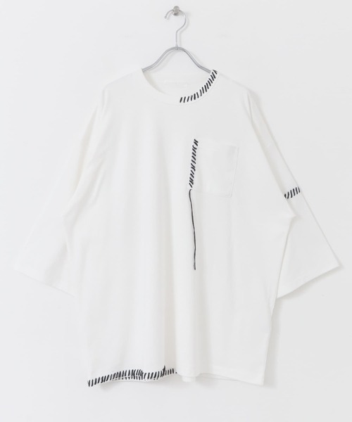 SENSE OF PLACE by URBAN RESEARCH（センスオブプレイスバイアーバンリサーチ）の「ハンドステッチルーズTシャツ（Tシャツ/カットソー・メンズ・ブラック/ネイビー/ホワイト・MEDIUM/LARGE）」の8枚目の写真