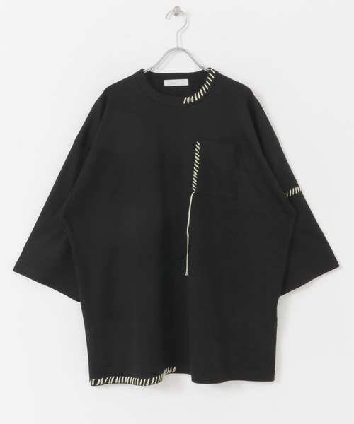 SENSE OF PLACE by URBAN RESEARCH（センスオブプレイスバイアーバンリサーチ）の「ハンドステッチルーズTシャツ（Tシャツ/カットソー・メンズ・ブラック/ネイビー/ホワイト・MEDIUM/LARGE）」の9枚目の写真