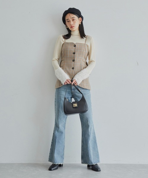 VIS（ビス）の「【セットアップ対応】フロントボタンビスチェ【洗える】（キャミソール・レディース・チャコールグレー/ダークブラウン/ベージュ系その他・FREE）」の13枚目の写真