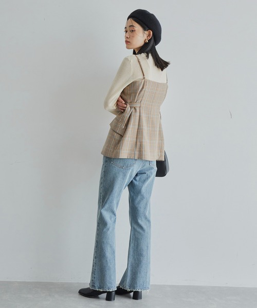 VIS（ビス）の「【セットアップ対応】フロントボタンビスチェ【洗える】（キャミソール・レディース・チャコールグレー/ダークブラウン/ベージュ系その他・FREE）」の12枚目の写真